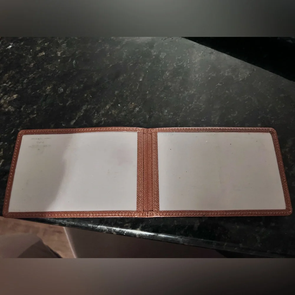 LV Brown Taiga Leather Card Case ID Holder Wallet